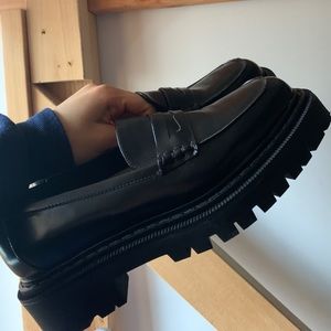 Black loafers